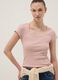 Fitted short-sleeve stretch cotton pink t-shirt_0