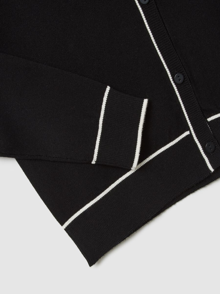 White viscose blend cardigan regular fit_5