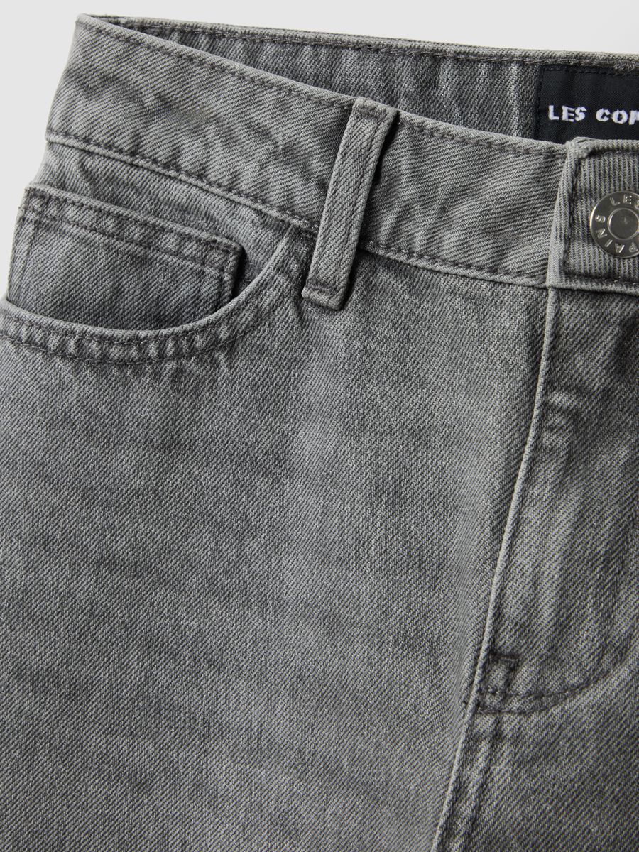 Grey Wide Leg Pure Cotton Jeans_5