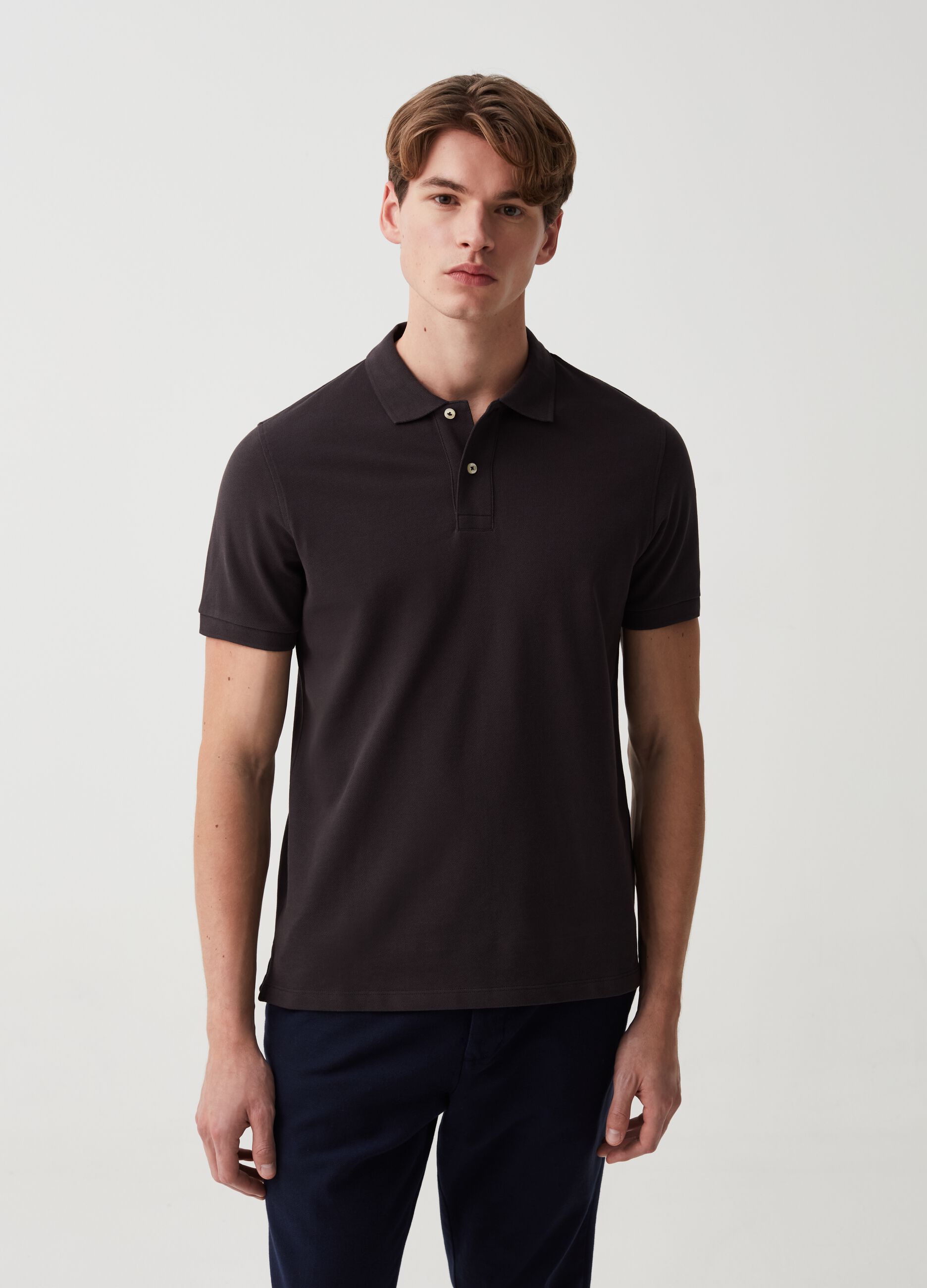 Organic cotton pique polo shirt