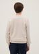 Beige crew-neck sweatshirt for boys in pure cotton regular fit with print_1