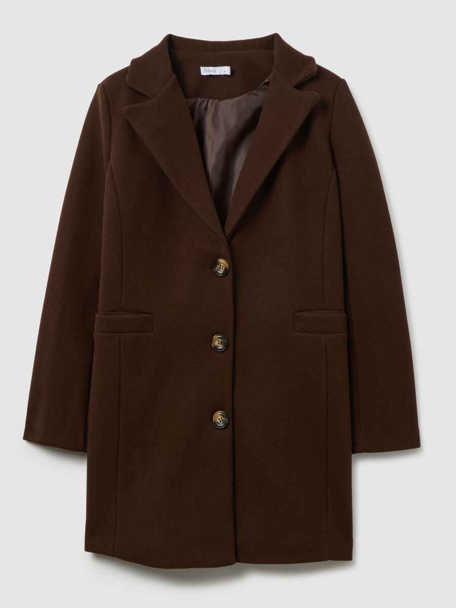 Cappotto marrone regular fit con bottoni_0