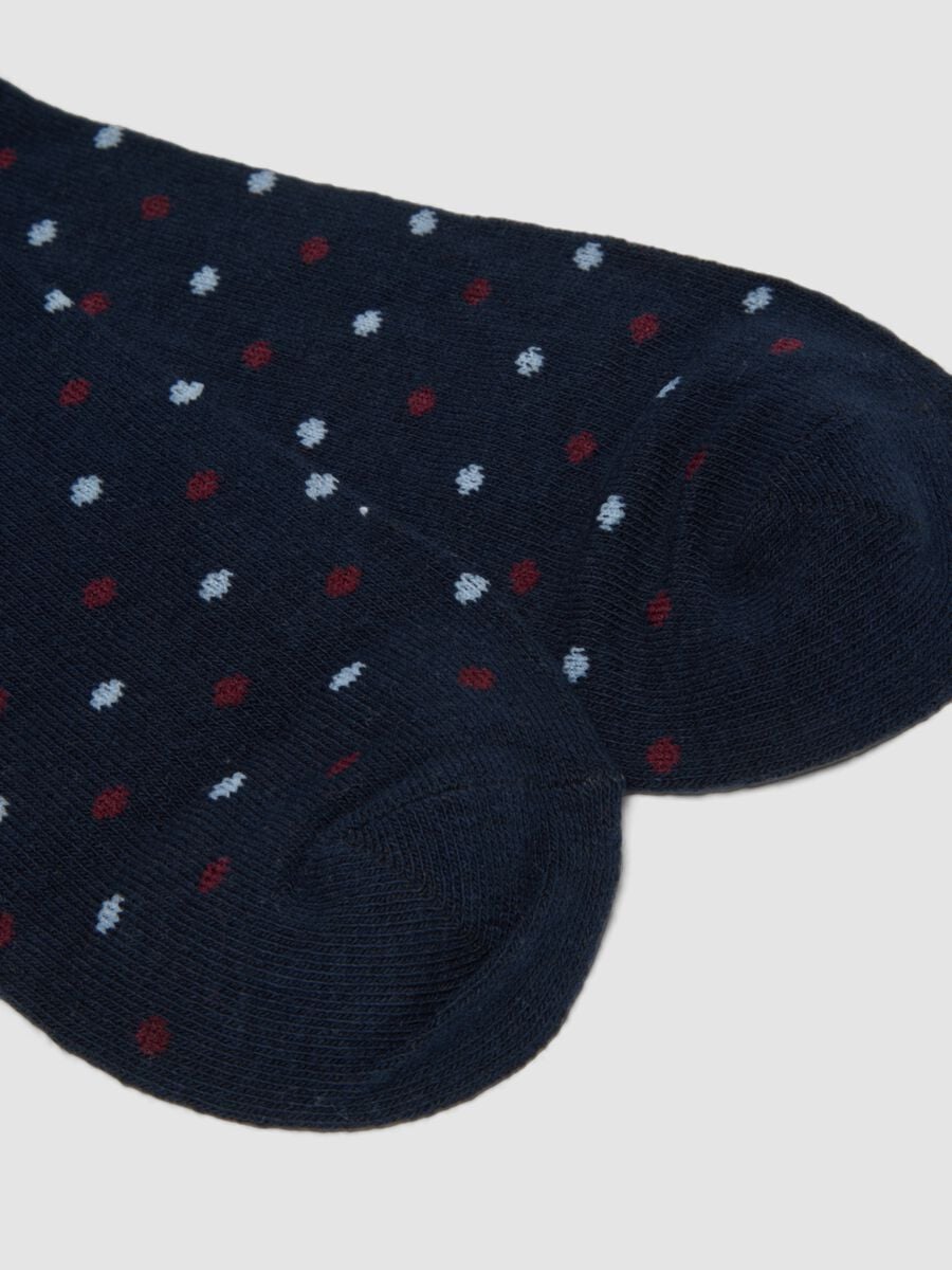 Three-pack of short socks in dark brown, royal blue, ecru and ochre yellow stretch organic cotton_1