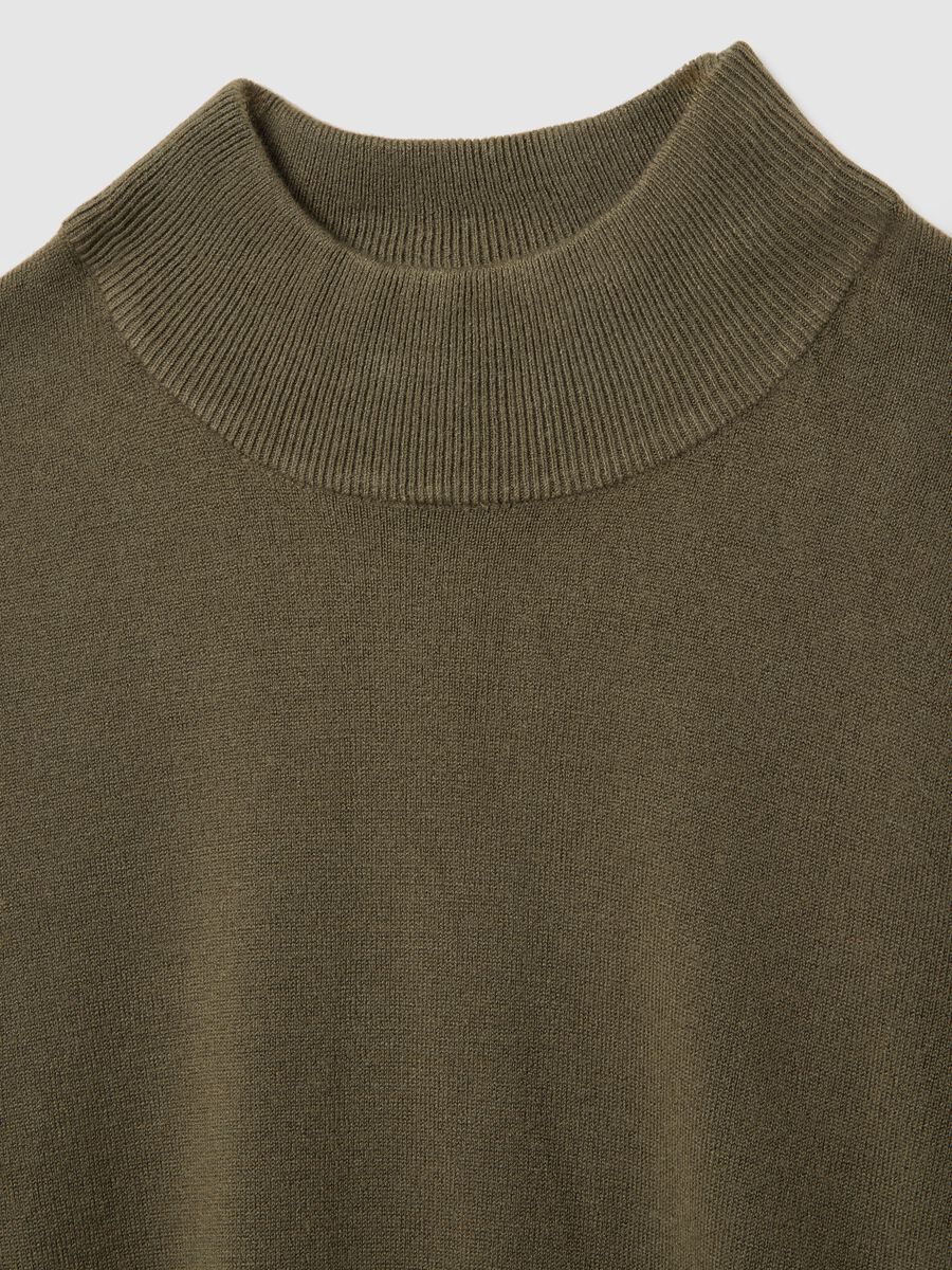 Pullover a collo alto verde regular fit_5