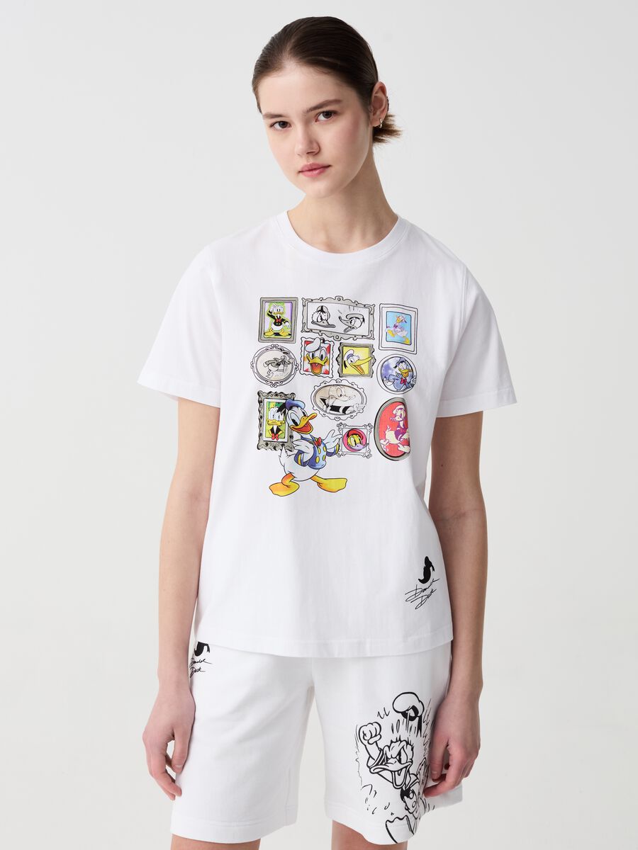 Organic cotton T-shirt with Donald Duck 90 print_0