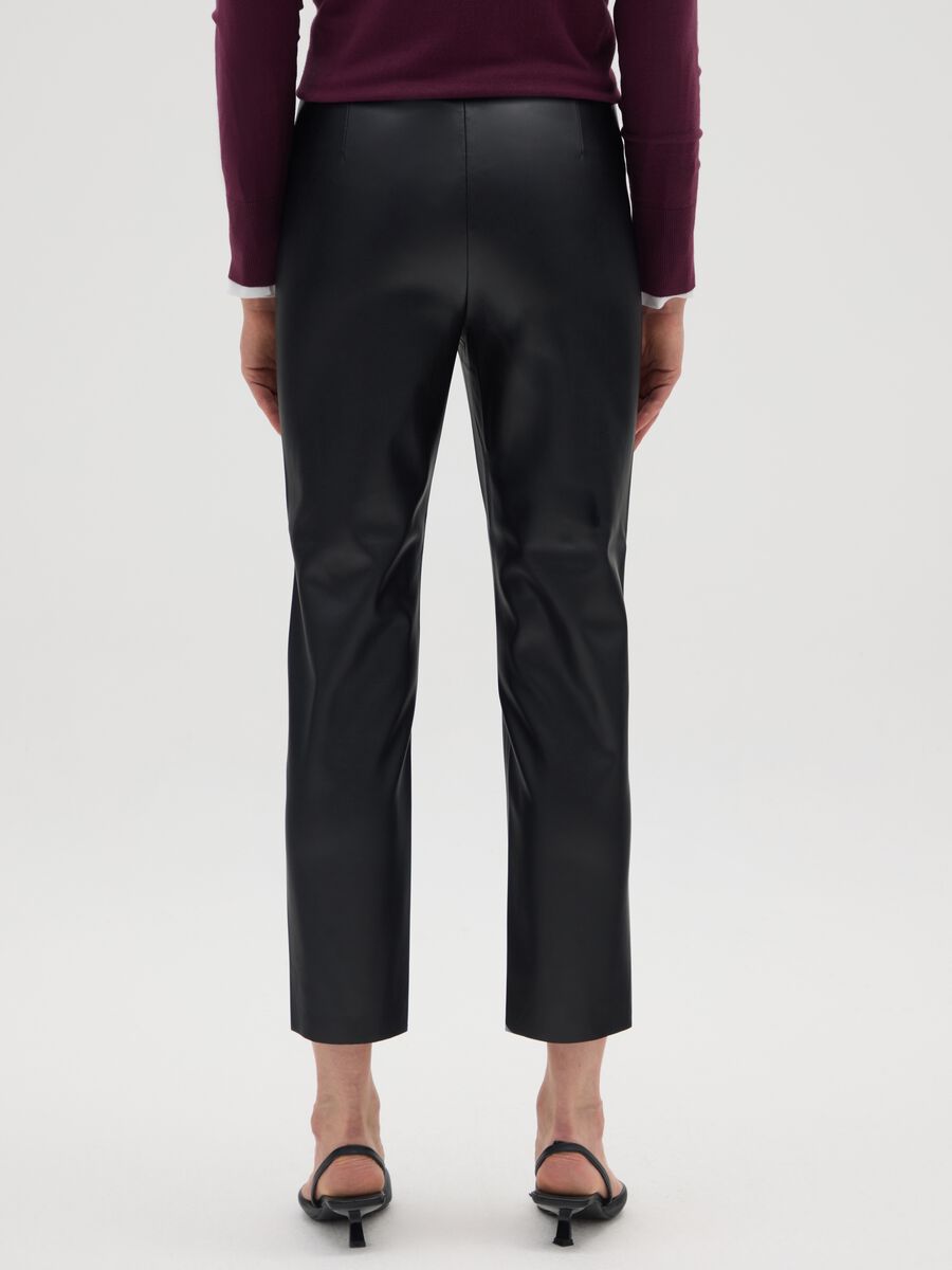 Black Slim Fit Glossy Effect Leggings_2