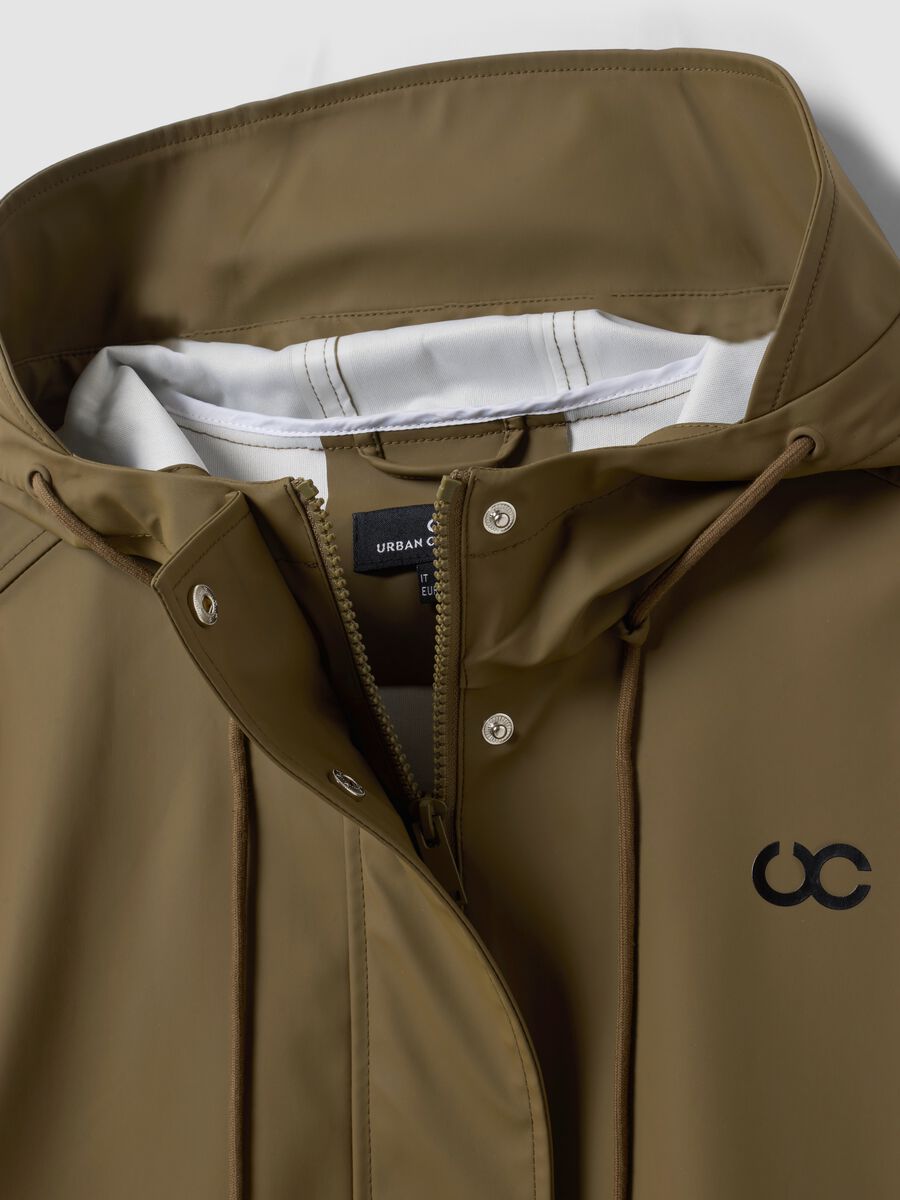Giacca lunga verde con cappuccio e zip_6