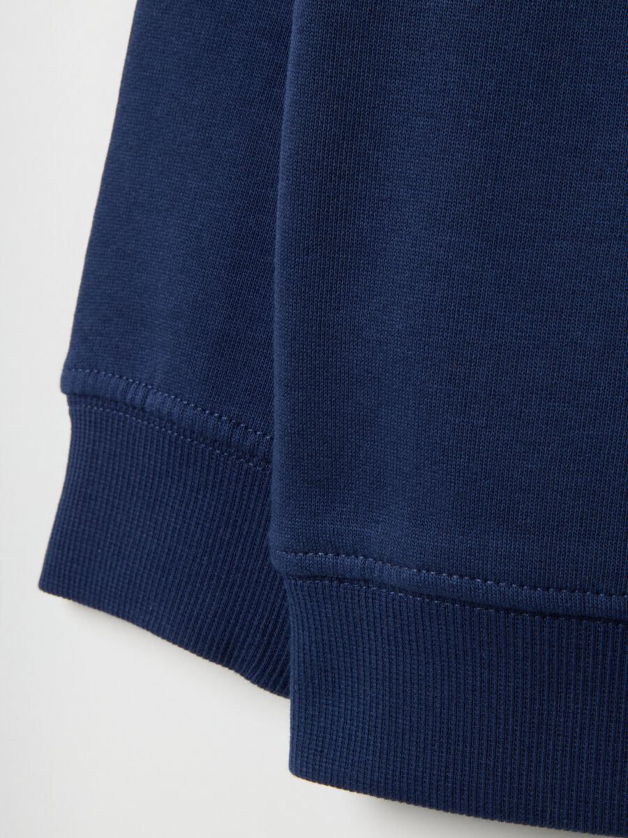 Blue kids' crew neck sweatshirt in pure cotton with relaxed fit_3