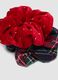 Red pure cotton gingham scrunchie set_1