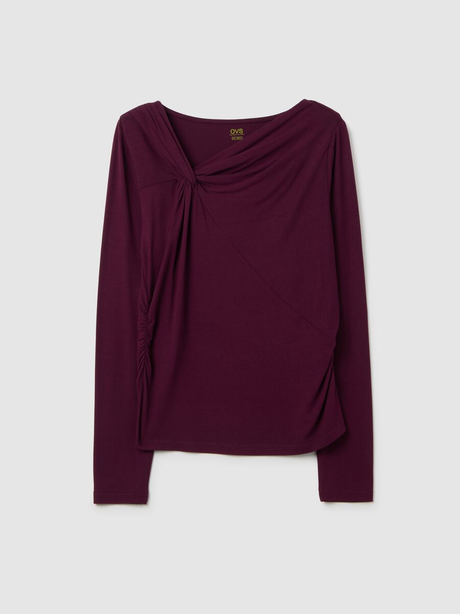 Elasticated Long Sleeve Purple Top_0