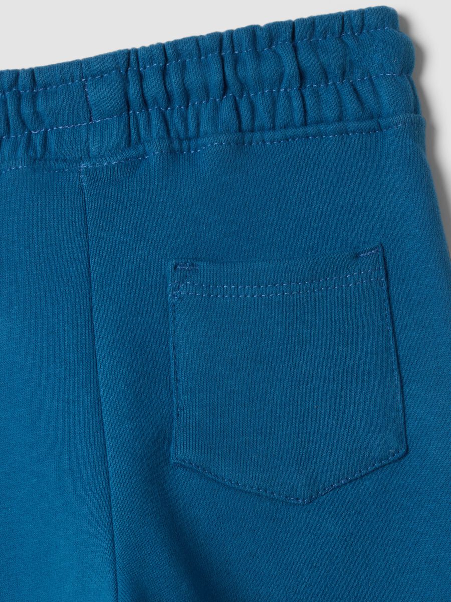 Pantaloni jogger blu in puro cotone_3