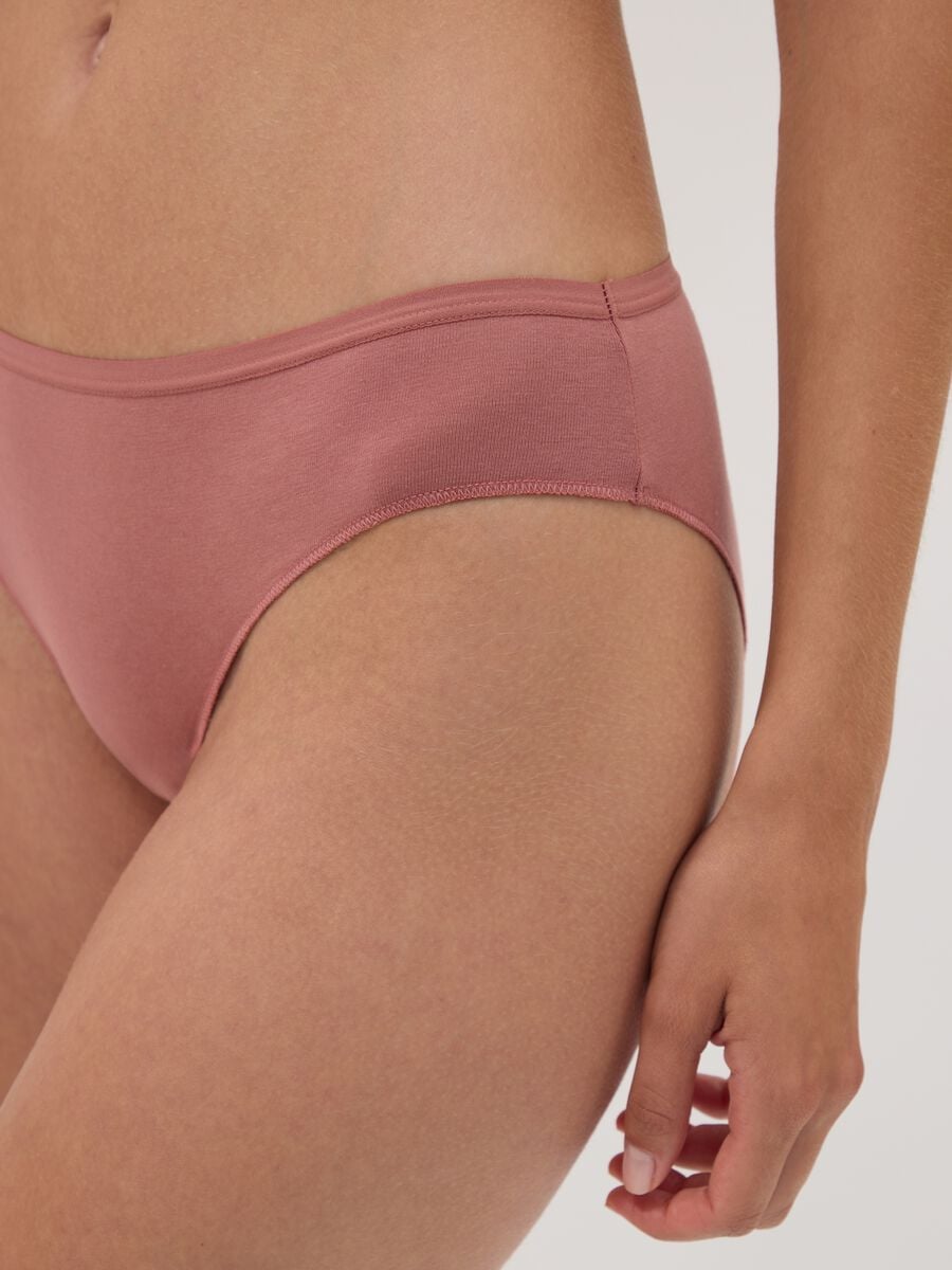 Multipack di cinque slip multicolor in cotone organico e viscosa elasticizzato_3