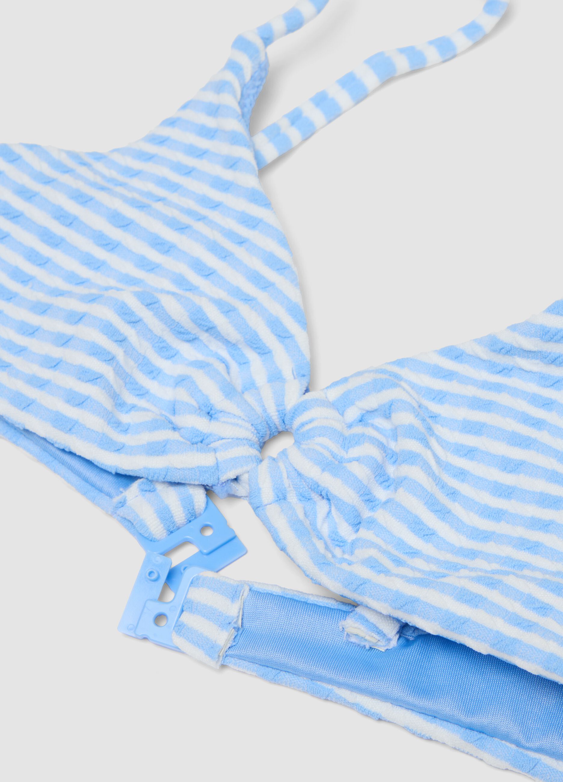 Blue striped bikini for girls