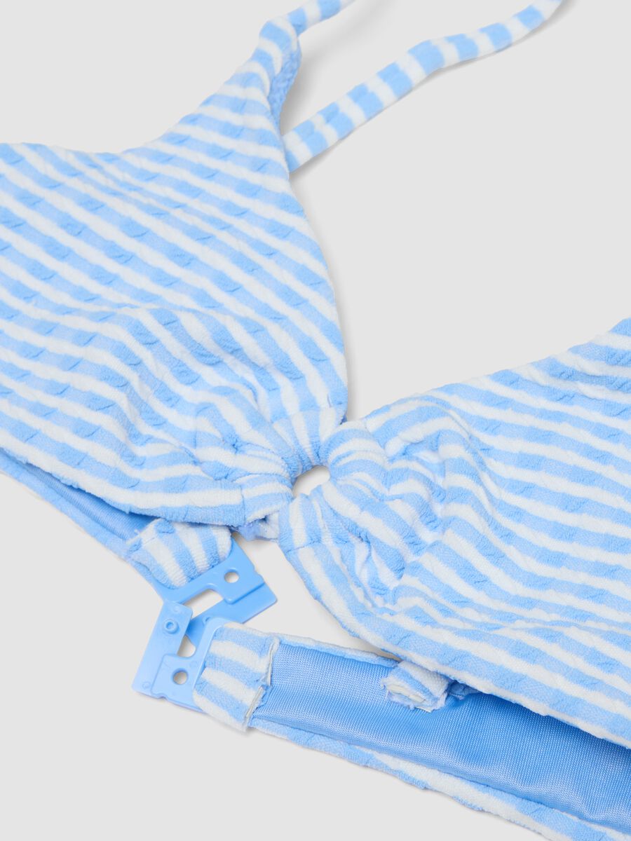Blue striped bikini for girls_2