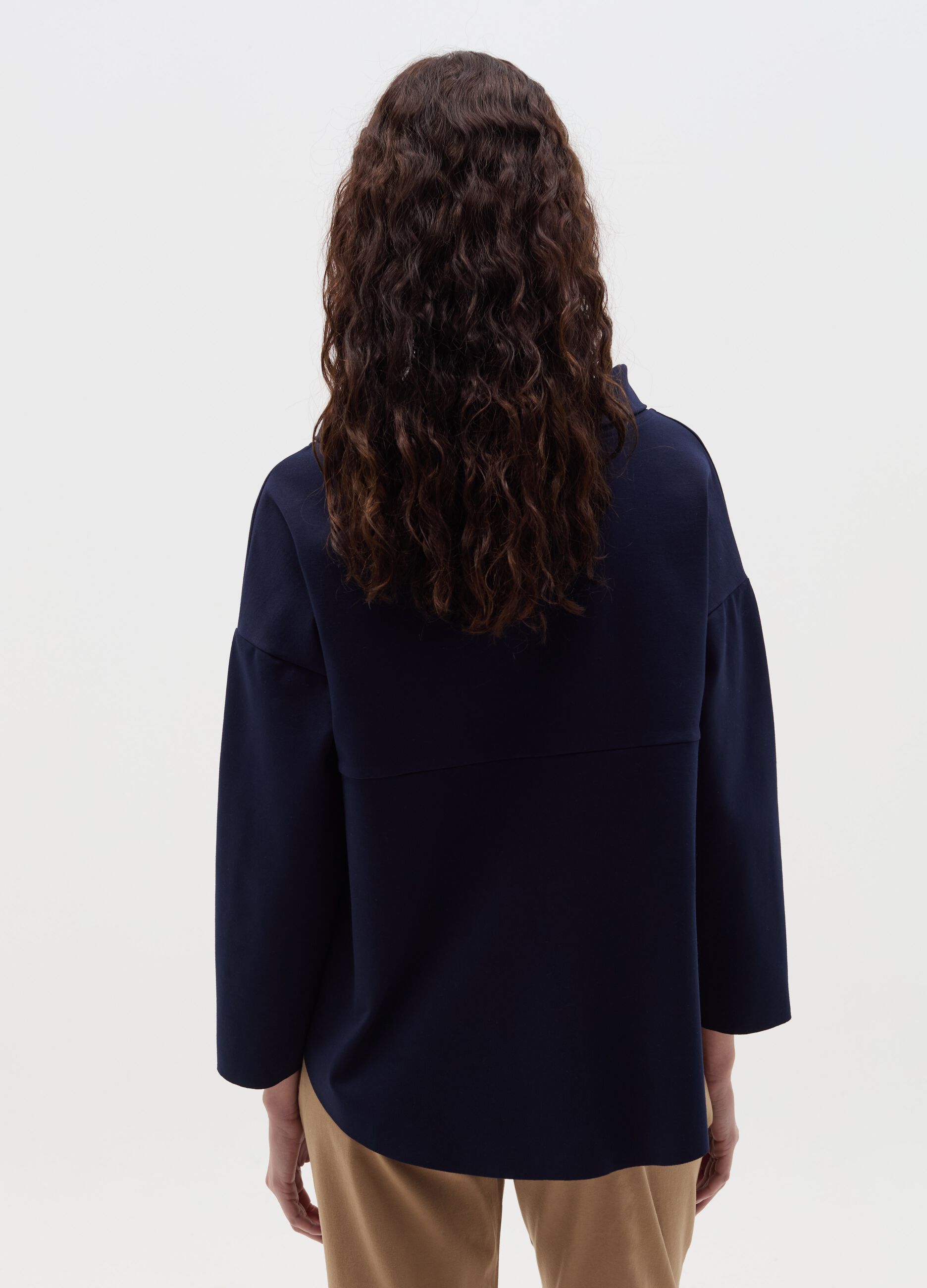 Blouse with cowl neck