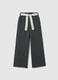 Girls' grey regular fit trousers with white belt_0
