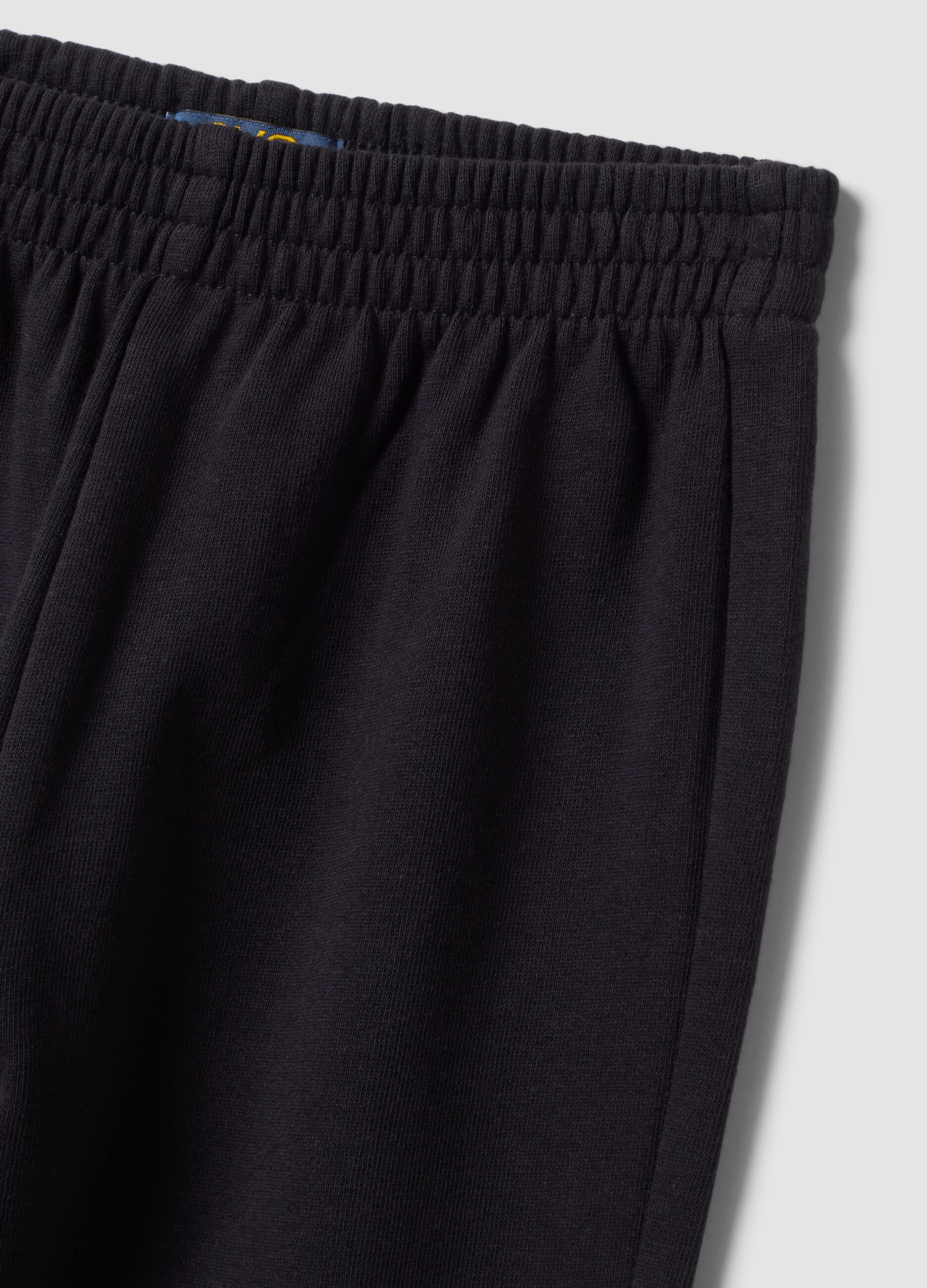Black pure cotton flare-fit joggers for girls