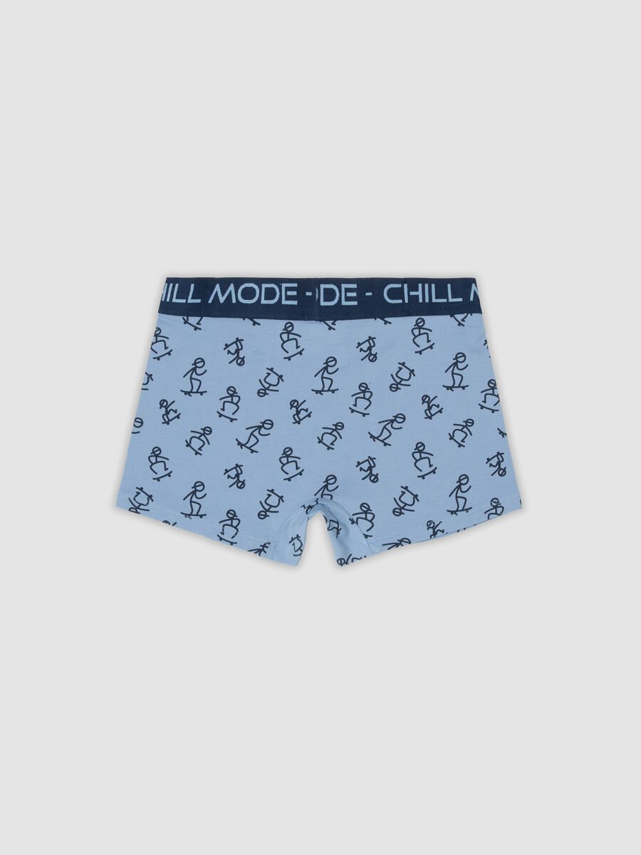 Boxer azzurro in cotone organico con stampa all over per bambino e ragazzo_1
