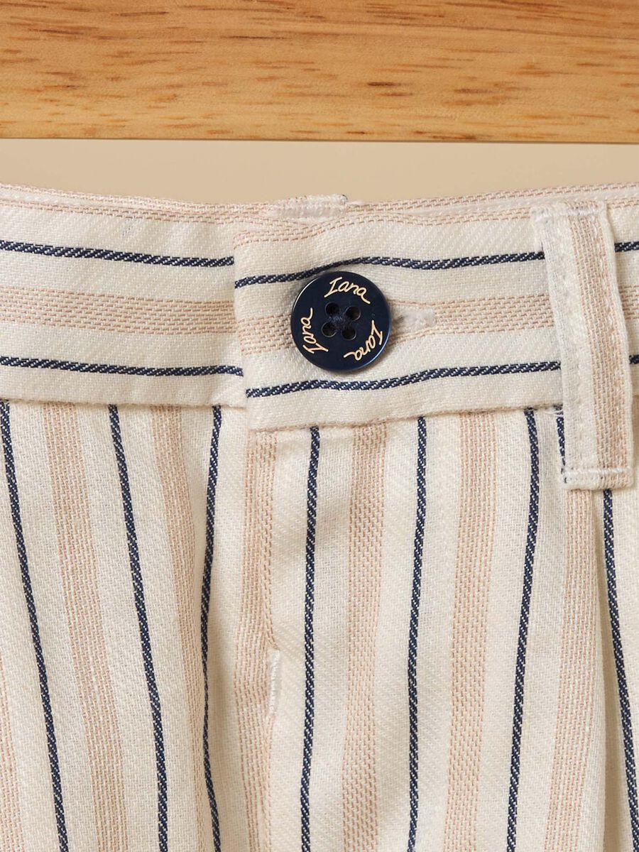 Linen blend striped shorts_1