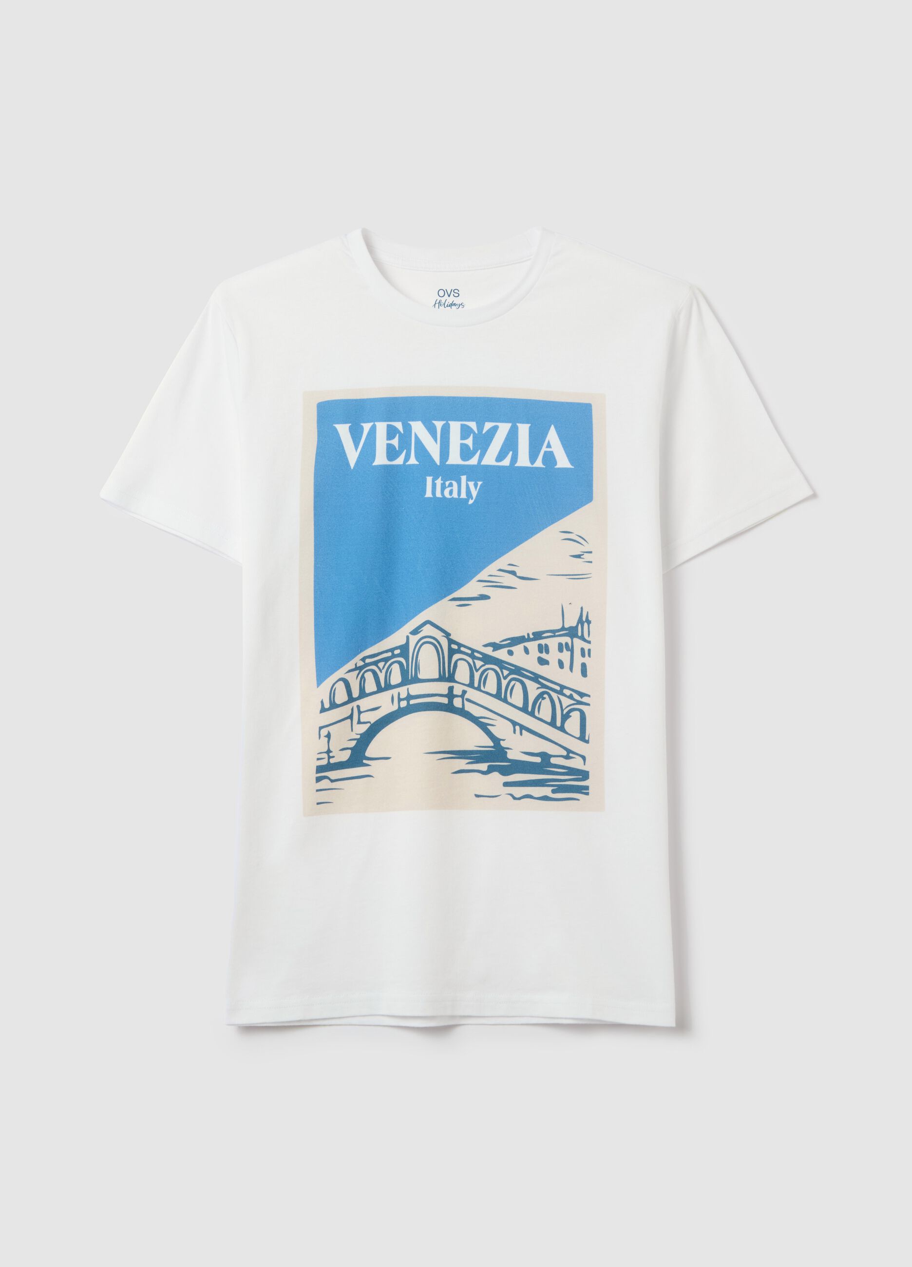 Cotton T-shirt with "Venezia Italy" print