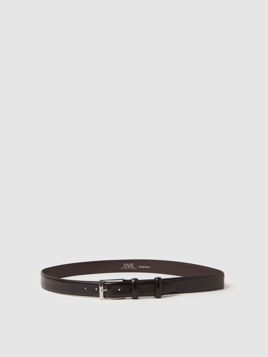 Solid colour belt with rectangular buckle_0
