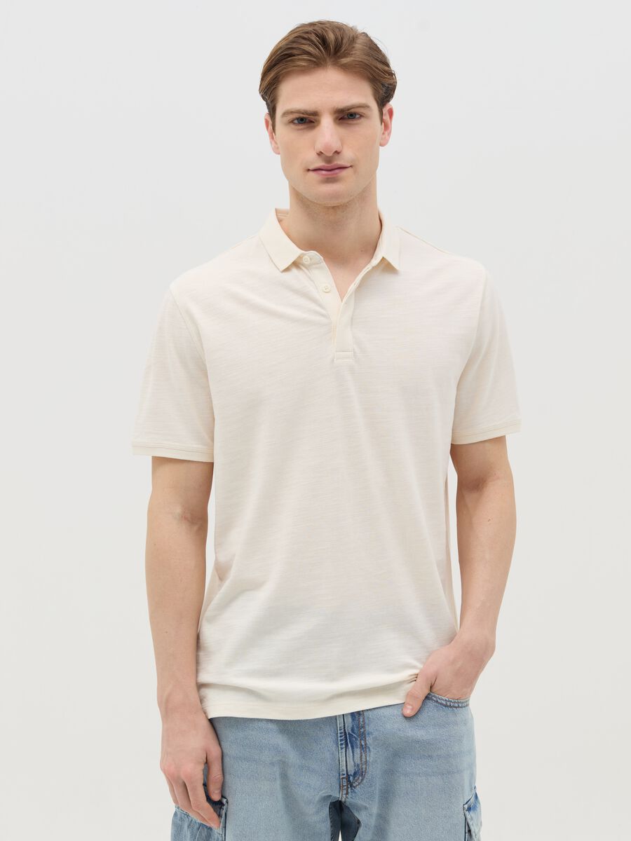 Regular-fit polo shirt in jersey slub_0