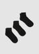 3-pack of black organic cotton ankle sports socks_0