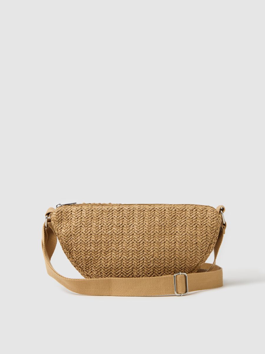 Beige hobo bag in raffia_0