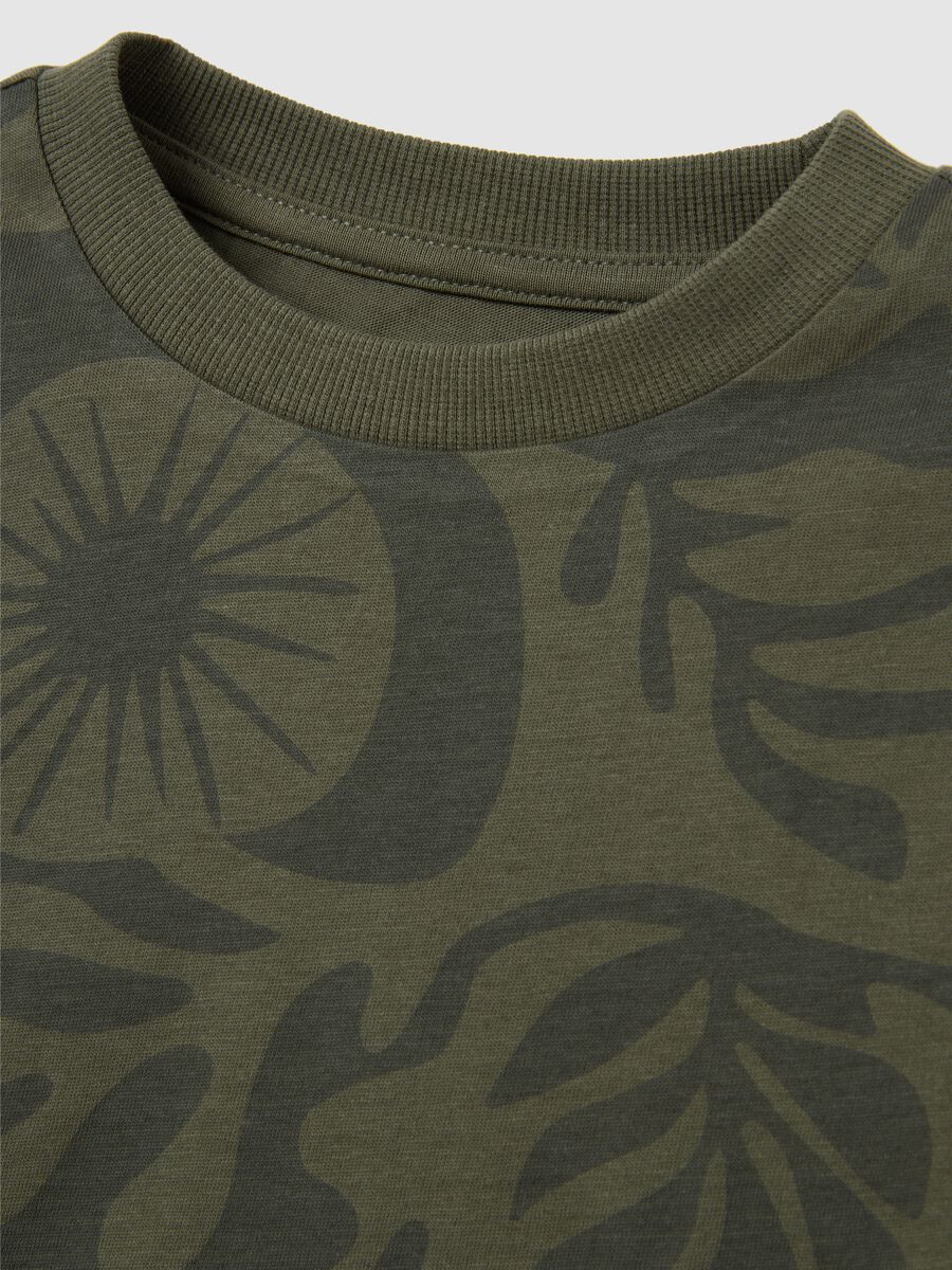 Kid's green pure cotton T-shirt with regular fit and print_3