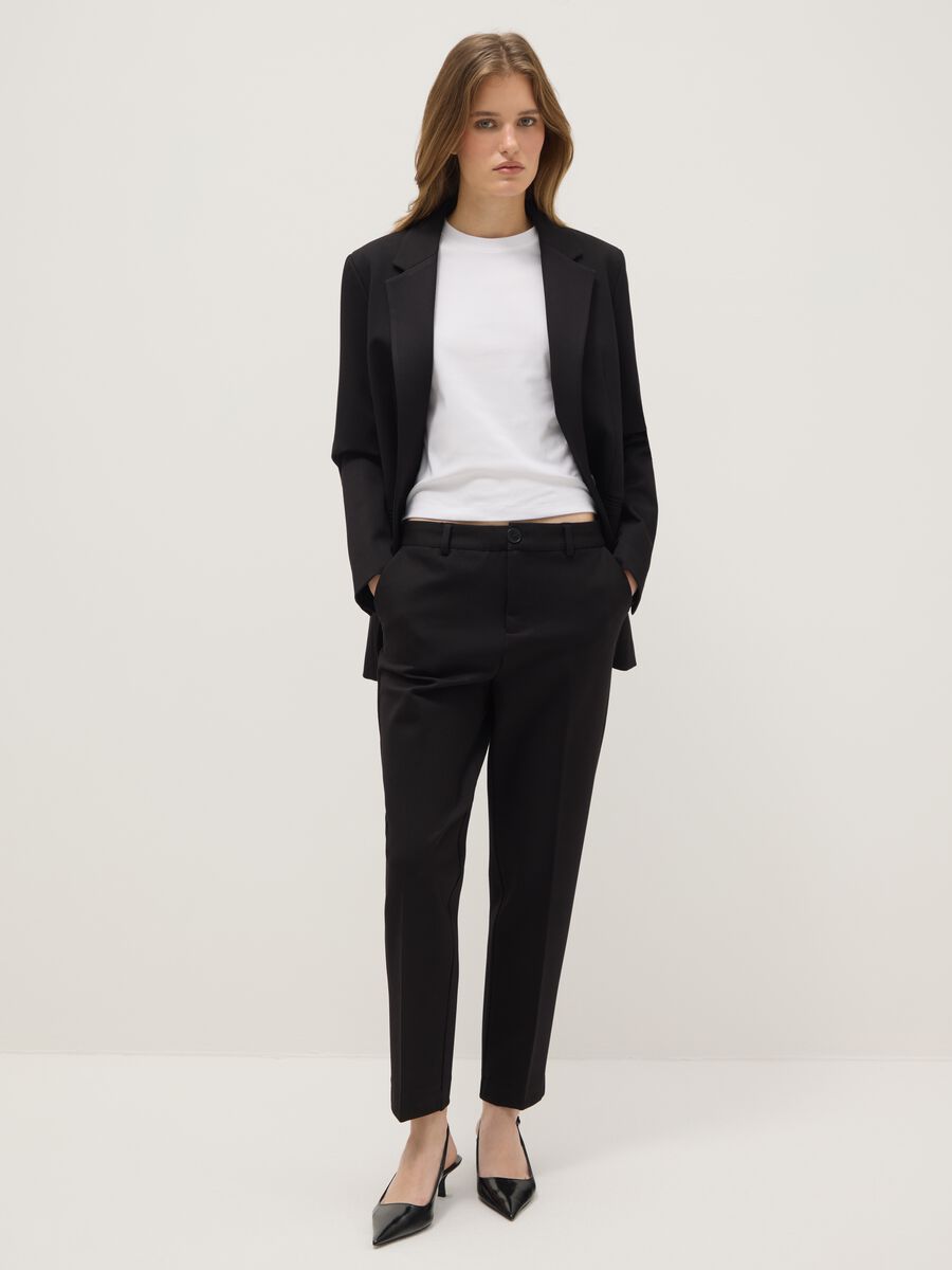 Slim fit black chino trousers_0