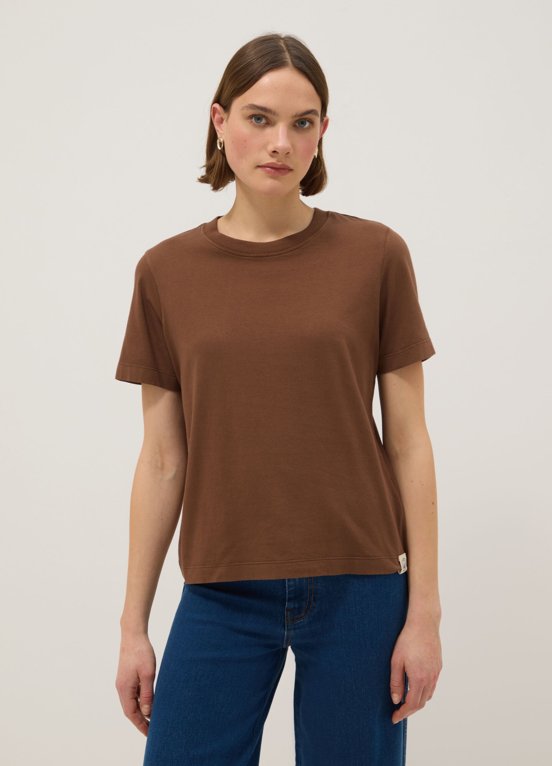 Brown pure cotton T-shirt