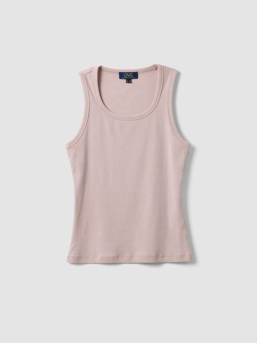Pink stretch cotton vest top, regular fit_4