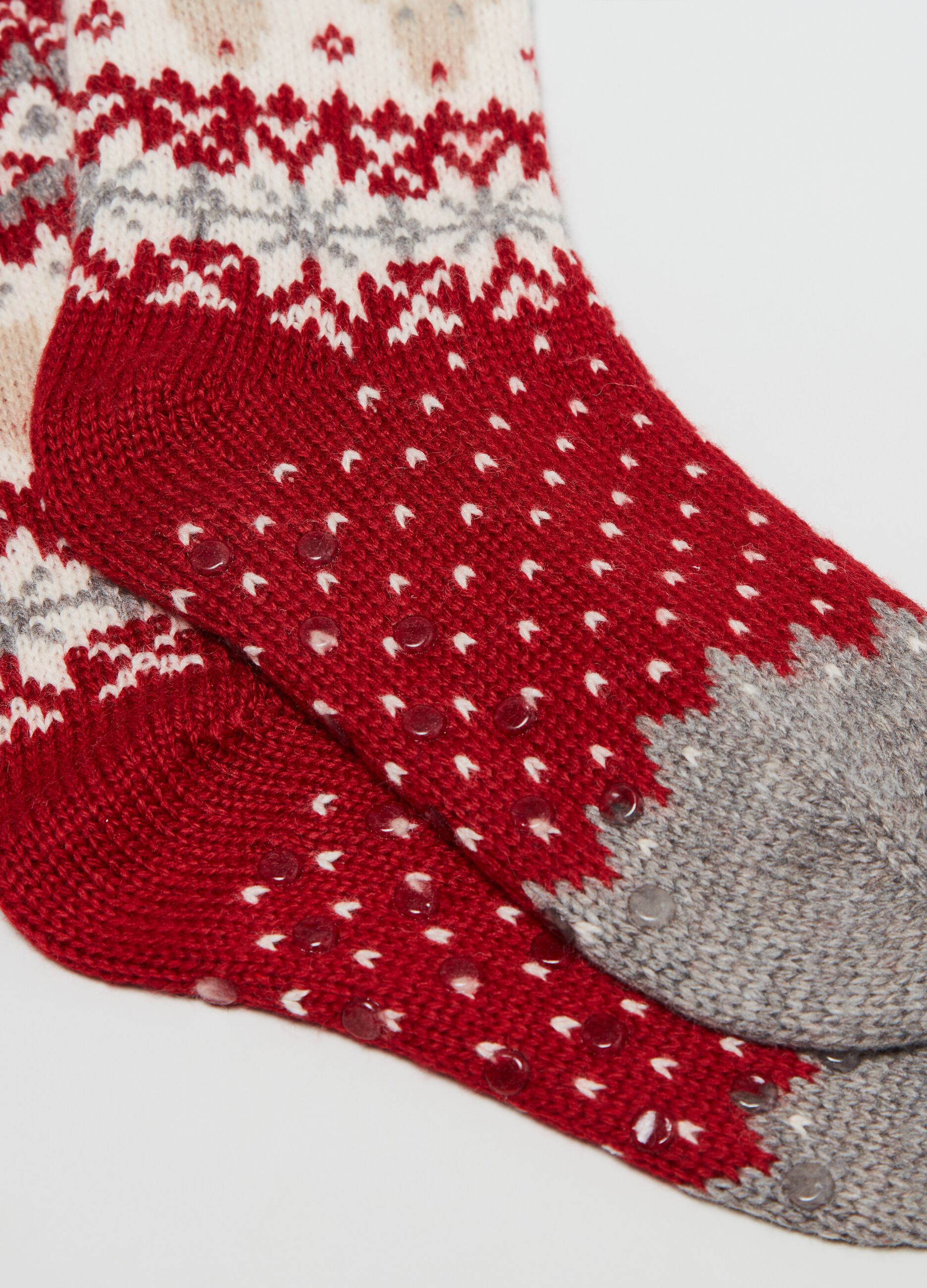 Slipper socks with Norwegian motif