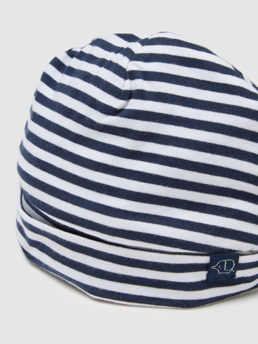 Multicolour striped pure cotton hat for babies_2