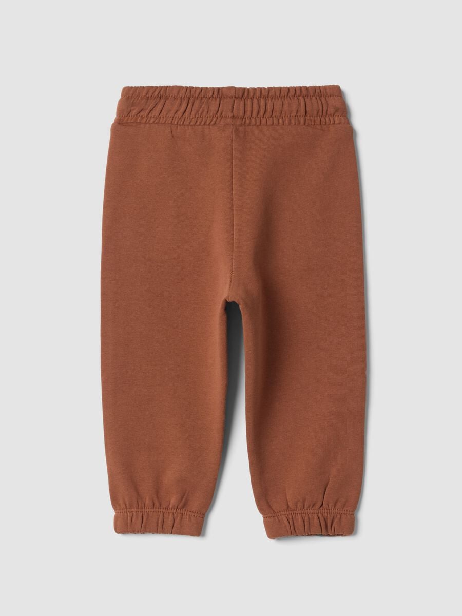Brown pure cotton joggers, regular fit_1