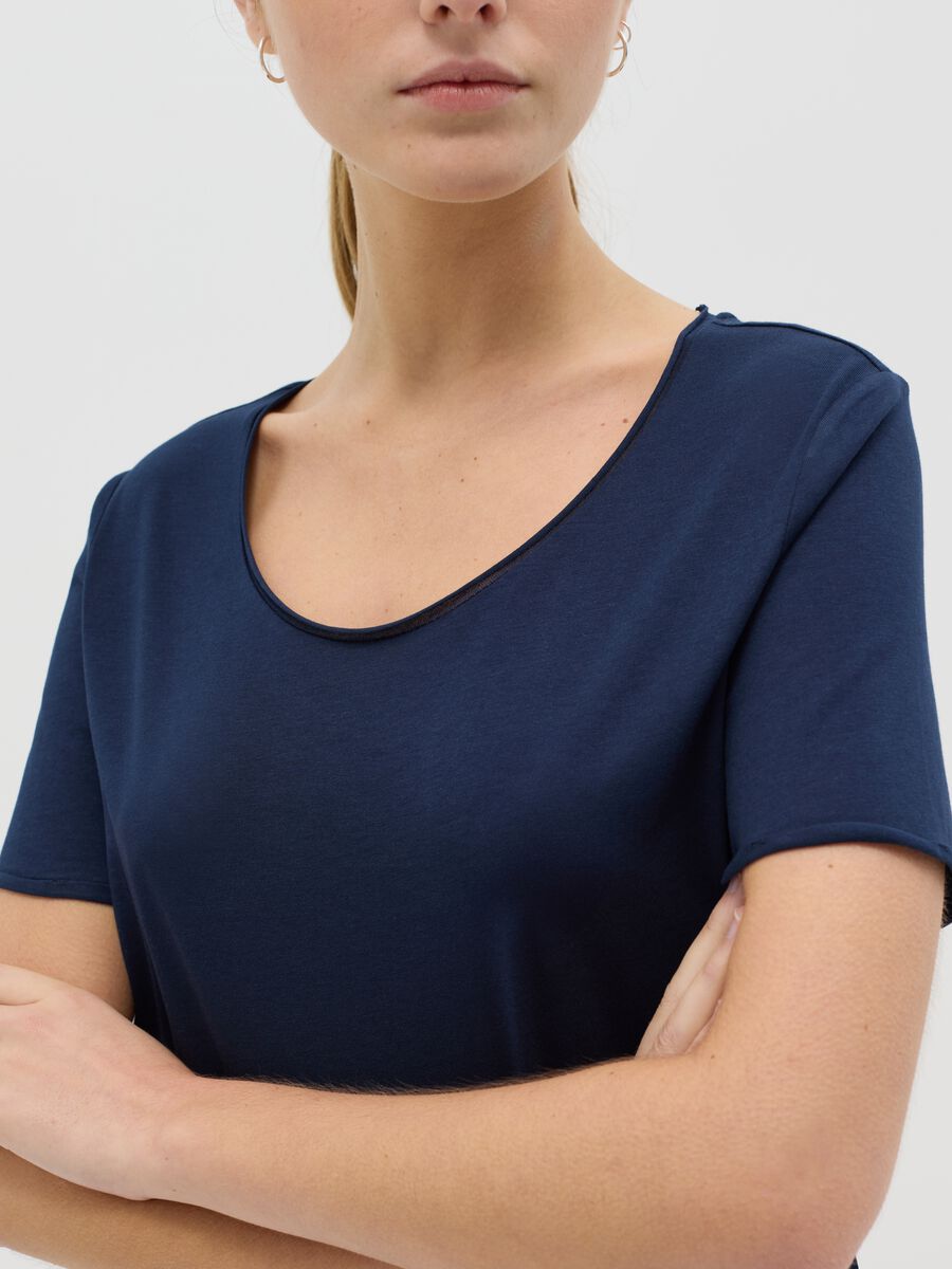 Blue relaxed-fit T-shirt in cotton_2