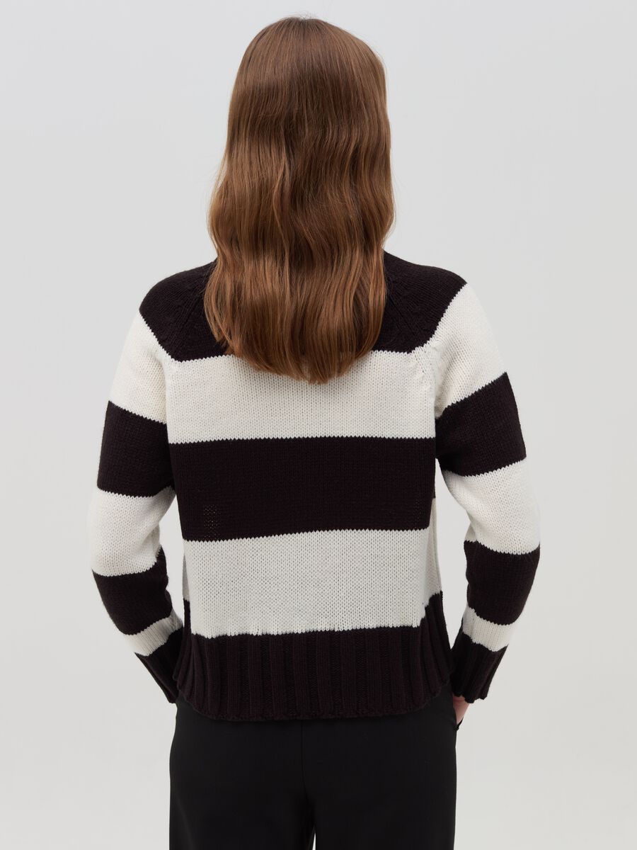 Striped knit top with mock neck_2