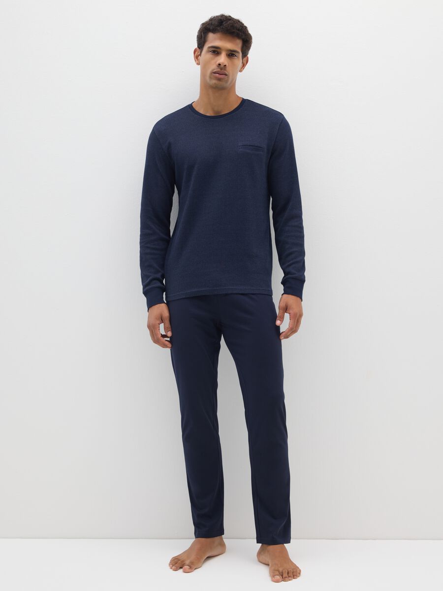 Pigiama in misto cotone blu regular fit_0