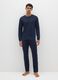 Blue cotton blend pyjamas regular fit_0