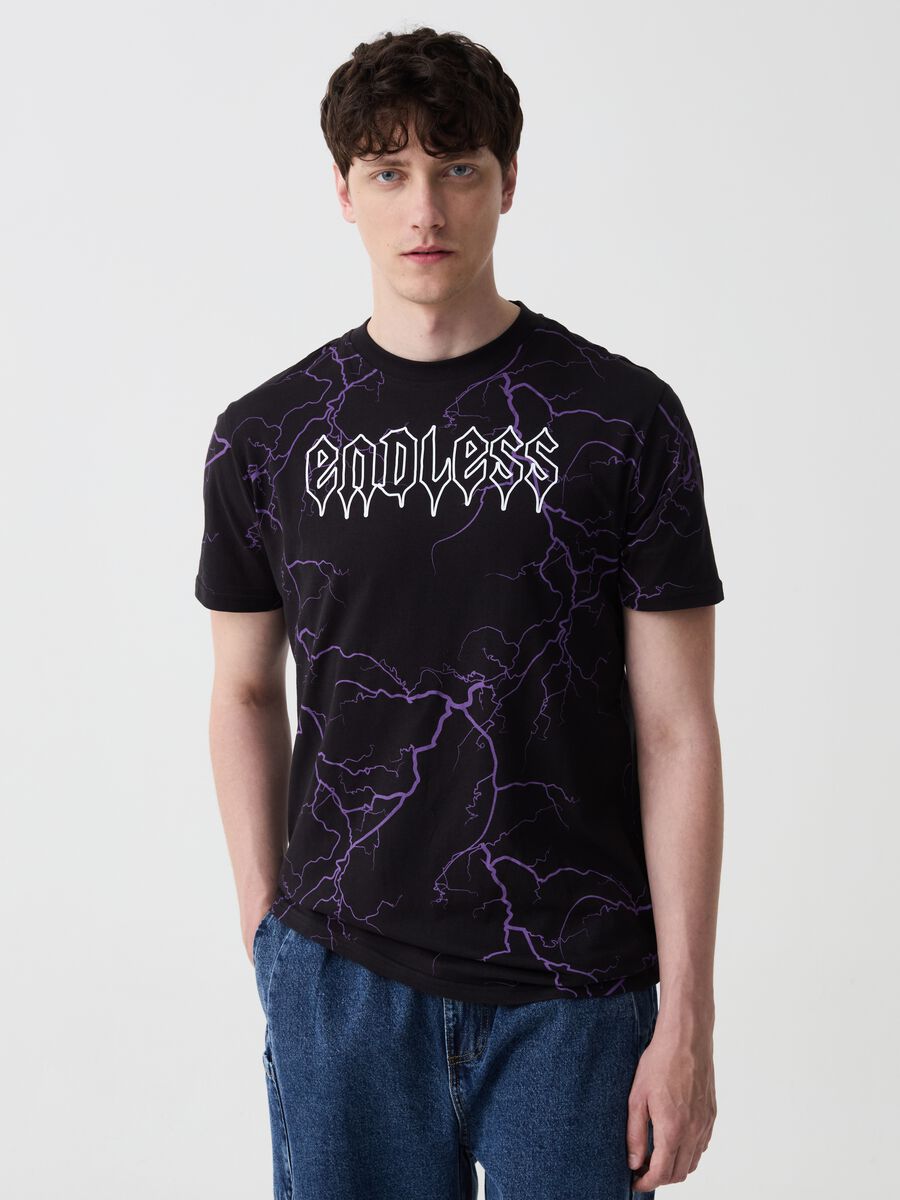 T-shirt with all-over lightning print_0