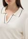 White viscose blend sweater with regular fit polo collar_3