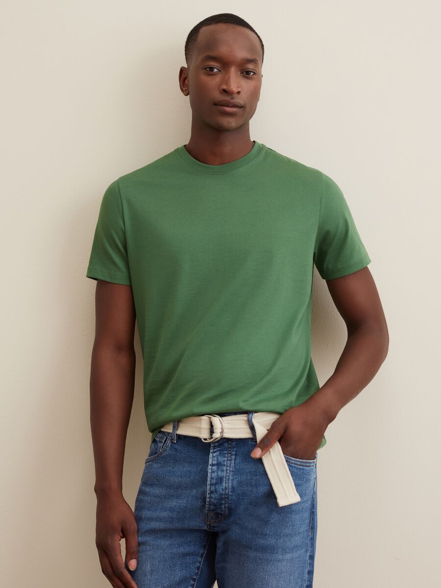 T-shirt in cotone Supima con scollo rotondo_0
