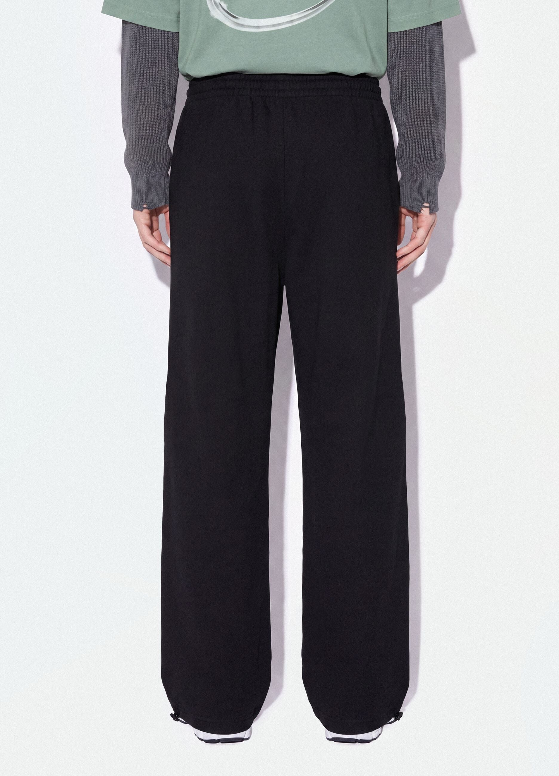 Black pure cotton joggers with elasticated waistband, oversized fit