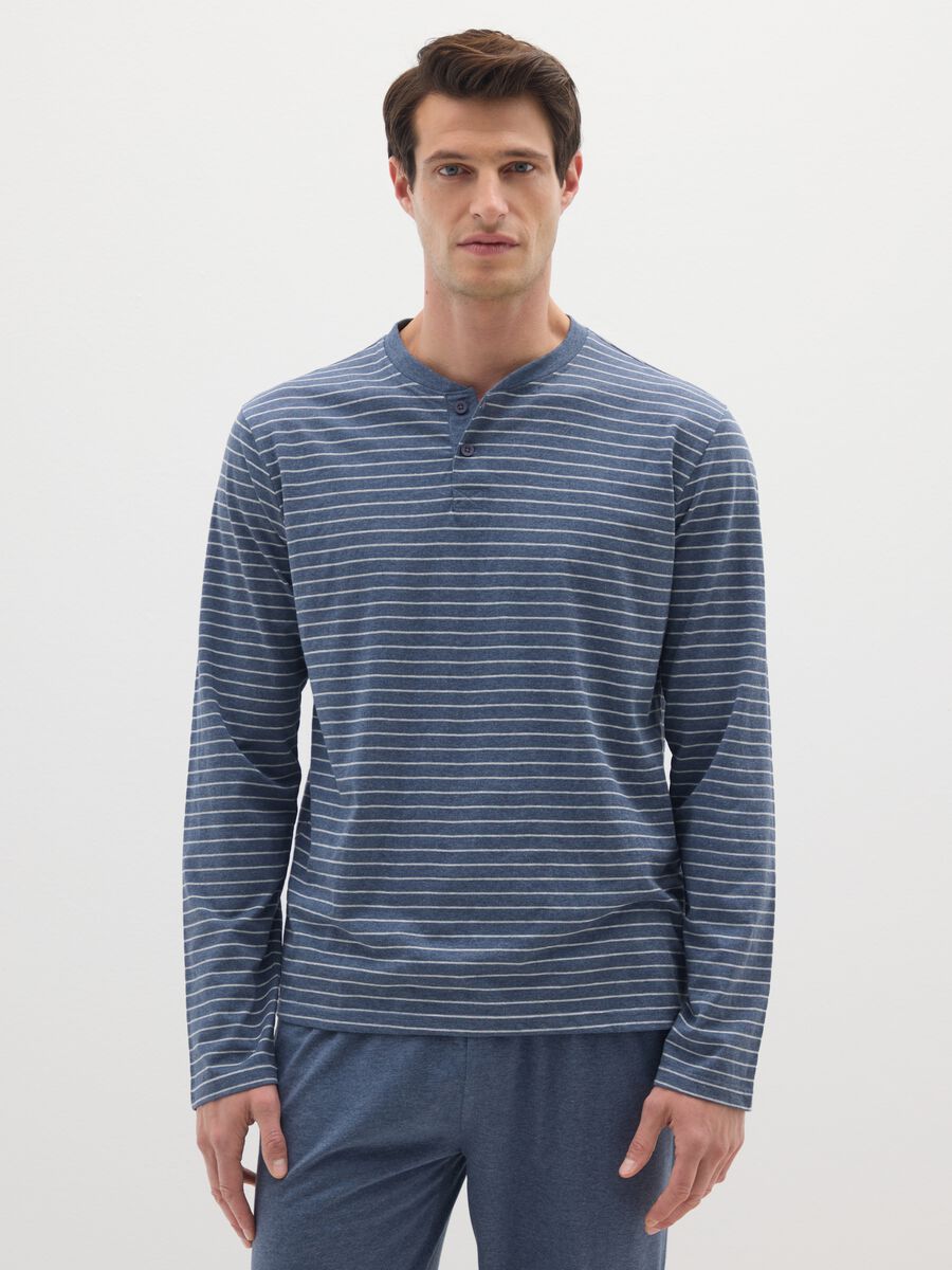 Pigiama in misto cotone blu regular fit_1