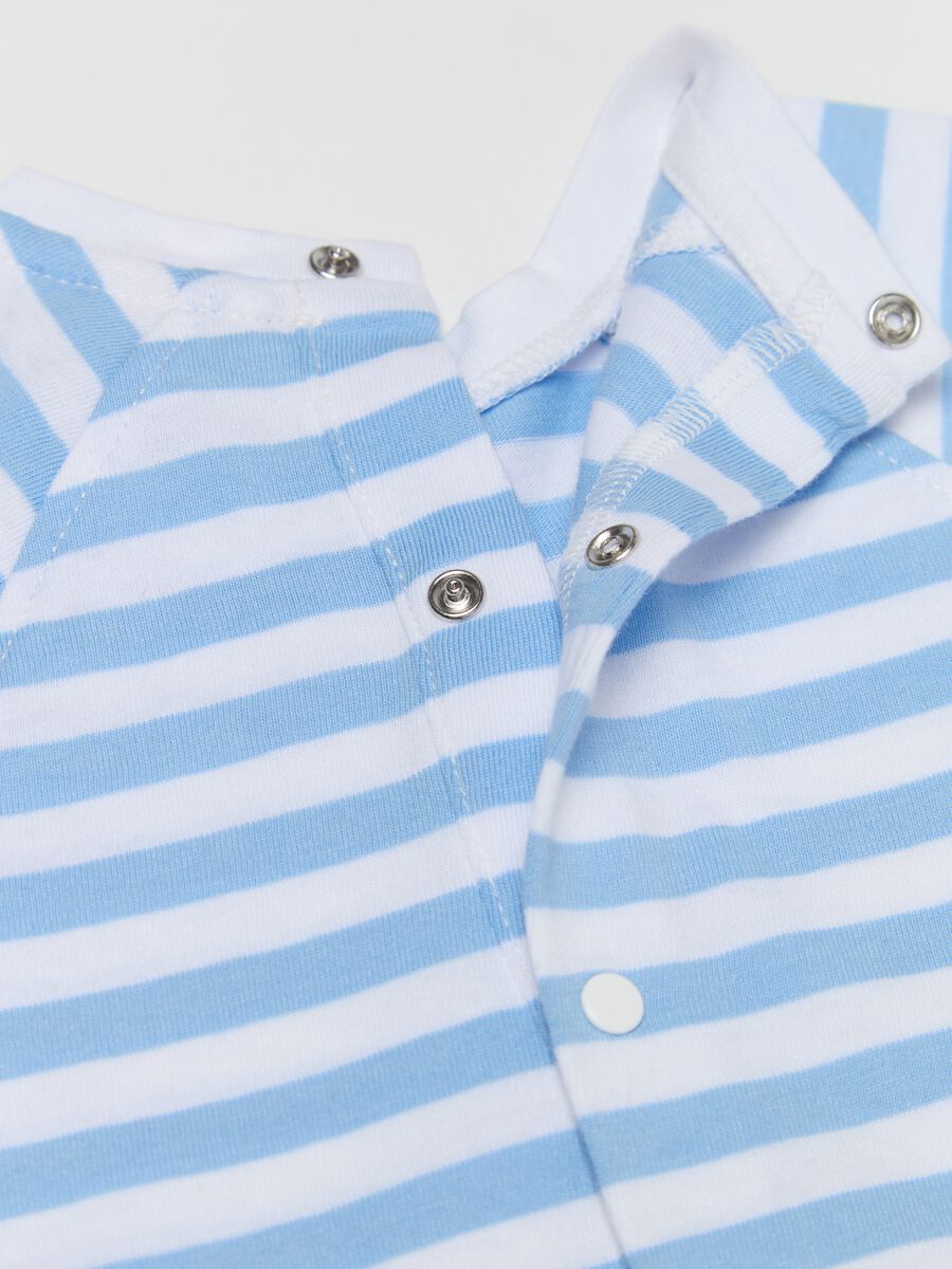 “Happy with you” striped cotton romper suit_2