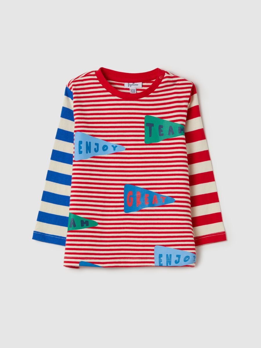 Long-sleeved striped T-shirt_0