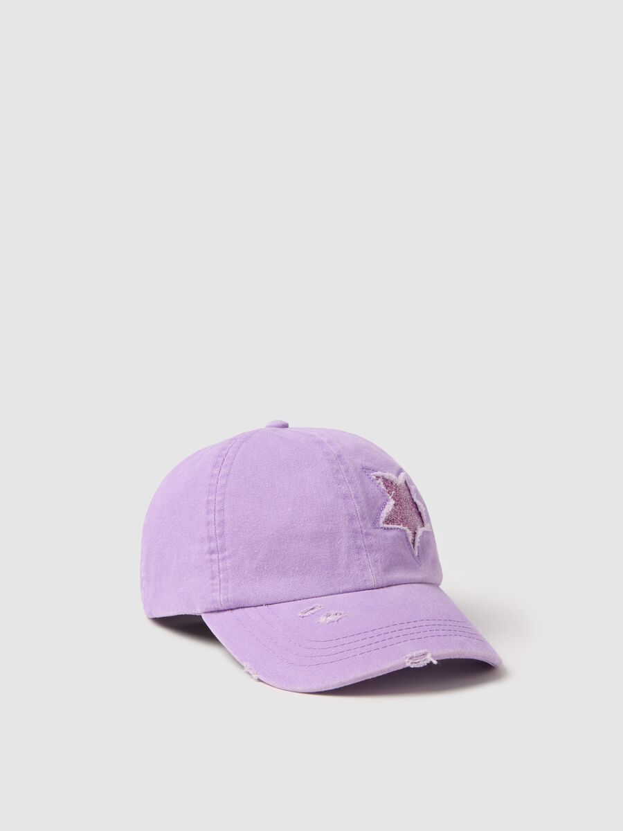 Purple baseball cap with glitter star_0