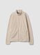 White fleece zip-neck sweatshirt, regular fit_0