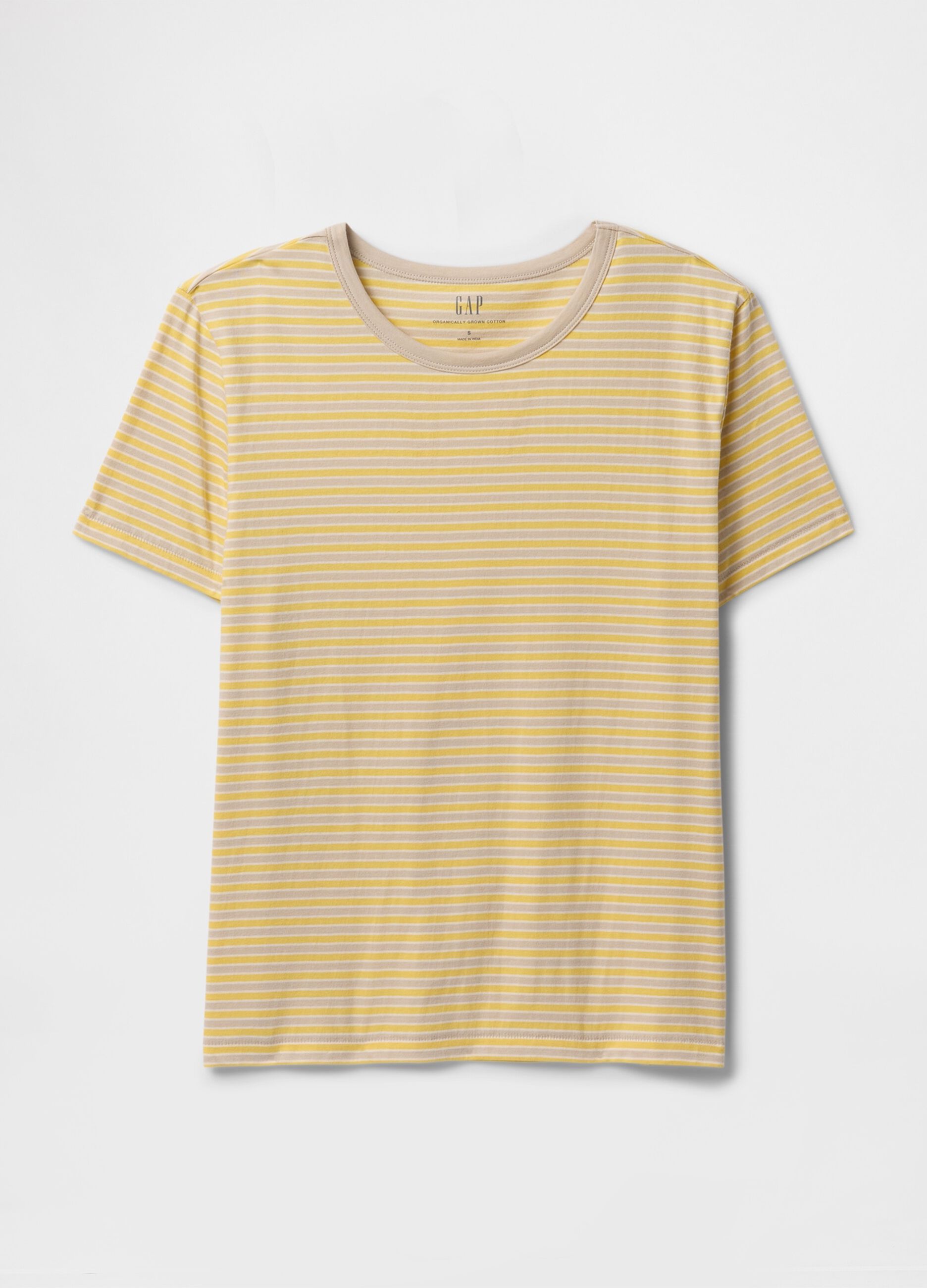 Yellow striped cotton T-shirt by Gap