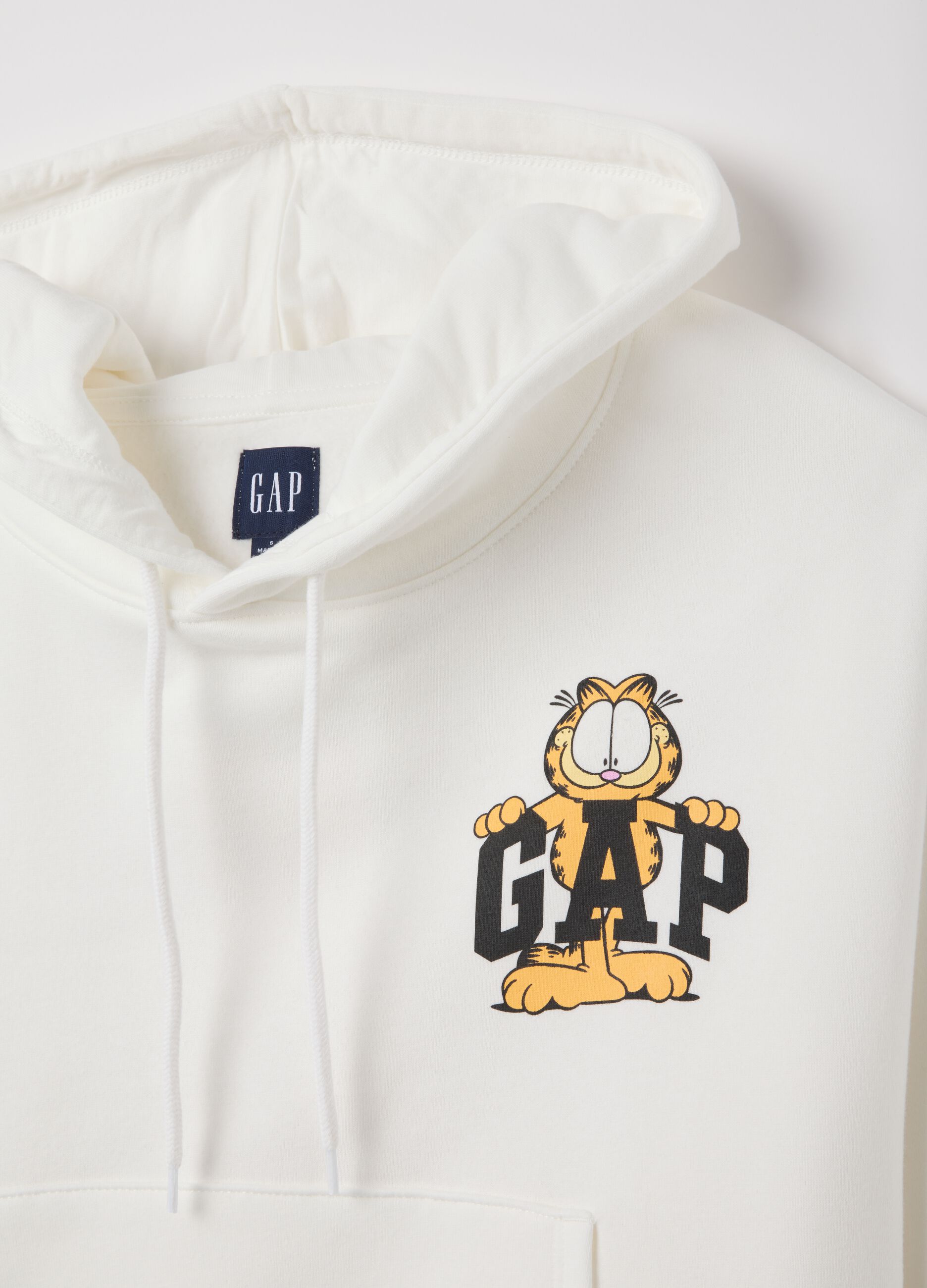 White Hoodie with Garfield Print